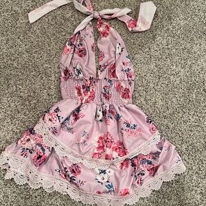 Preppy tie neck dress- Size Xs